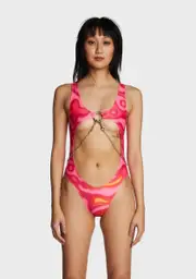 [Ivy Berlin] Pink Lava Cut Out Bodysuit