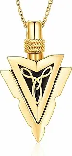 DOTUIARG Cremation Jewelry for Ashes Stainless Steel Arrow Pendant Keepsake Urn Necklace for Men Women Human Pet Memorial Ashes Holder