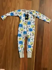 Bonds Disney - 'A Bug's Life' - White/Multicoloured Zip Wondersuit - Size 3 BNWT