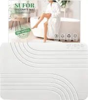 32"X20" Stone Bath Mat, Diatomaceous Earth Non-Slip Stone Shower Mat - Quick Dry