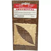 Wood Applique Ornamental Moulding Furniture Wall Accent Floral Corner 3 1/4"