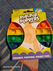 NIP Pop-Pop Poppers Sensory Fidget Toy Squishy Rainbow 5Inch