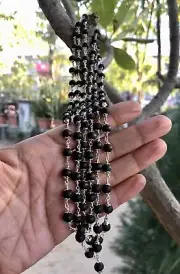 925 Silver + Original Ebony 108+1 Beads 6 mm Natural Karungali Malai Mala ROSARY