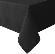 H.VERSAILTEX Linen Textured Tablecloth Wrinkle Free, Spill-Proof Waterproof Table Cover for Dining, Machine Washable - Kitchen Dining Decor for Indoor and Outdoor Events,152×264cm,Black