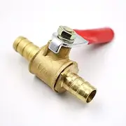 1pcs Hose Barb Inline Ball Valve Brass,for Water Oil Air Gas Fuel Line Shutoff Pipe Fittings Pneumatic Connector Controller 6mm-12mm (Size : Tube 6mm)