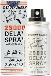Deadly Shark Power 25000 Delay Spray for Men | Last Longer in Bed | 150 Sprays | Desensitizing for Premature Ejaculation PE | 45ml | Helps Prolong and Control Climax