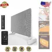 Portable Electric Panel Heater with Remote and Overheat Protection - Moon White