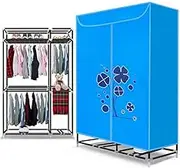 WBRSybAU 3-Tier Clothes Airer 2400W Portable Large Capacity Heated Clothes Airer with Cover, Drying Rack Laundry with Digital Automatic Timer,Blue