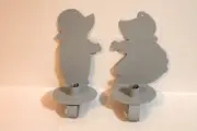 Tin Again Unfinished Set Metal Amish Boy & Girl Candle Sconces to Tole Paint NEW