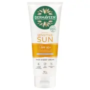 DermaVeen Sensitive Sun SPF 50+ Moisturising UVB + UVA Sunscreen Face & Body ...