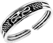 [AeraVida] Balinese Inspired Twisted Rope Adjustable .925 Sterling Silver Toe Ring or Pinky Ring