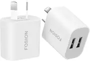 USB Wall Charger Dual Port AU Plug 2Pack 5V/2.1A USB Charger Plug Power Adapter Compatible with iPhone Xs/X / 8/8 Plus / 7 / 6S / 6S Plus, Samsung Galaxy S7/S6/S5, HTC, Kindle