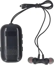 MP3 Player with Speaker, V5.4 Clip On FM Radio MP3 Player Speaker with Magnetic Headphone, Noise Cancellation Mic, Supports Memory Card, Built in 800mAh Battery