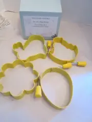 WILLIAMS SONOMA Set 4 EGG RINGS Cookie Cutter BUTTERFLY BUNNY EGG FLOWER YELLOW