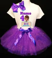 Doc McSTUFFINS *With NAME* 4th fourth 4 Birthday purple Tutu dress Fast Shipping