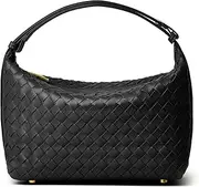 [DAILANDO] Small Woven Hand Tote Bag For Women Braided Top Handle Shoulder Purse Underarm Clutch Handbags