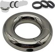 Heavy Testicle Ring Cockring with 3 Size Silicone Penis Ring Metal Stainless Steel Penis Scrotum Bondage Testicle Stretcher Ball Stretcher Sex Toy for Men(D20xN32x410g)