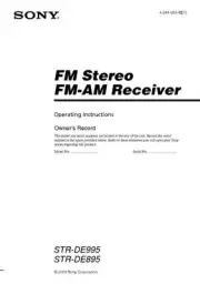 -Sony STR-DE895 Amplifier / Receiver Owners Instruction Manual Printed or PDF