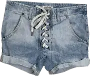 One Teaspoon 'Super Freaks' Lace Up Front Denim Shorts - Size 27"