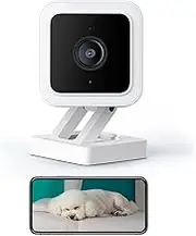 Wyze Cam v3 1080P Wired Indoor/Outdoor Home Security Camera for Pet Baby Dogs & Cats Nanny Elderly Monitoring, Compatible with Alexa & Google Home Ifttt, Pack of 1, White, with Black Accents