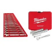 Milwaukee SAE/Metric Ratchet and Socket w/ 1/4" Drive Wrench Set (40-Piece)