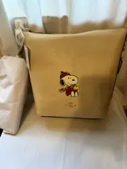NWT Authentic Coach X Peanuts Val Duffle With Snoopy Cuddle Motif CF292