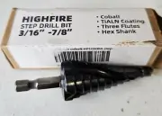 Highfire Step Drill Bit - 3/16-7/8" - Cobalt - Hex Shank