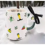 New Rae Dunn Buddy The Elf Green Christmas Mug Snowglobe Hat Syrup