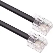 15m RJ11 Cable ADSL 50ft Extension Lead Phone Cord TelephonePlug Broadband Male to Male Router and Modem to RJ11 Phone Socket/Microfilter/Landline Wire (Black)