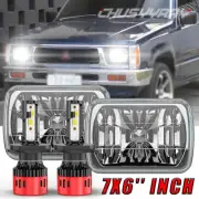 Pair 7x6" Headlights Hi/Lo beam DRL H6054 For Nissan Mitsubishi Mighty Max