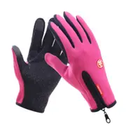 1Pair Touch Screen Full Finger Winter Sport Windstopper Ski Gloves Warm Riding Glove Motorcycle Gloves pink_M