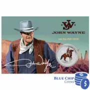 2021 $1 John Wayne 1oz Silver Coloured Coin on Card