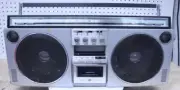 Used Vintage Silver GE Model 3-6000B Super Stereo System Boombox *Parts/Repair