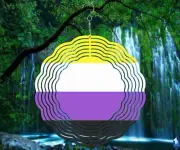 Non-Binary Pride Flag 10inch Wind Spinner LGBTQIA+ Community Birthday Gift