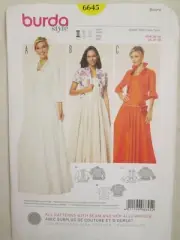 Burda 6645 Misses Bolero Jacket Pattern 10-20 Short 3/4 Ruffled Sleeves Bridal