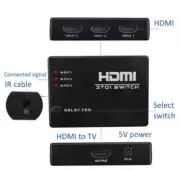 HDMI Splitter 3 Port Switch Switcher Selector Hub + iR Remote Support 1080p 3D
