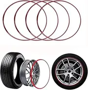 Wheel Protector Alloy Rim Decoration, 17-22 Inch Lightweight Car Styling Wheel Rim Edge Protector Metal Anti-Scratch Ring, Suitable for All Car Models.(Size:19 inches,Color:red)