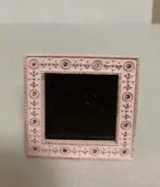 Picture Frame - Holds 2"X2" Picture - Detailed -Pink with Pink Rhinestones -