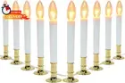 Electric Window Candle Lamp with Gold Plated Base, Dusk to Dawn Sensor Turns Can