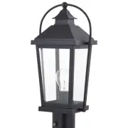 Roseto VXPL83887 Arlo 1 Light Dusk to Dawn Outdoor Post Lamp - Black