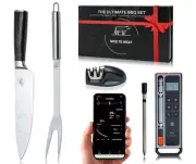 Wifi and Bluetooth Meat Thermometer Digital Wireless BBQ Set - Long Range Con...