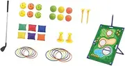 ａ aternee Kids Golf Club Set Fine Motor Skills Play Equipment Putting Mat Chipping Game Toddler Golf Set for 3 4 5 6 7 8 9 Years Old