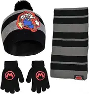 [Nintendo] Mario Scarf, Hat and Gloves Set for Little Boys