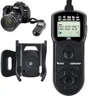 [JJC] Timer Remote Shutter Release Control & Holder for Canon EOS 7D II, 6D II, 5D Mark IV III II 5Ds 5DsR, 1DX Mark II, 1Ds Mark III II, 1D Mark IV III II IIN, 1DC 50D 40D 30D as Canon RS-80E3 TC-80N3