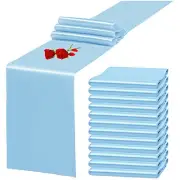 12 Pack Satin Table Runner 12 x 108 Inch Long 12 pack 12" x 108" Light Blue
