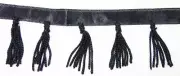 Chainette Fringe - 1.75" Black Tassel Thread Yarn Shawl Fringe Sewing Dance Lamp