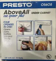 Vintage Presto Above All Undercabinet Electric Can Opener Plus 05605 - New
