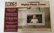 ADS 7” DIGITAL PHOTO FRAME PLAYER COMPATABLE W/MP3,SD,MMC,CF W/REMOTE NEW IN BOX