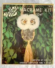 Vintage Macrame Owl Kit Hazels Kaboodles 1970s Complete Kit HK-88 New In Box