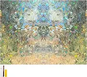 Window Privacy Film,Stained Glass Window Film,3D Decorative Window Vinyl,Decorative Window Cling, Window Film for Bathroom Home Office,Removable, Static Adhesive, UV Protection 44.5 x 200cm (B)